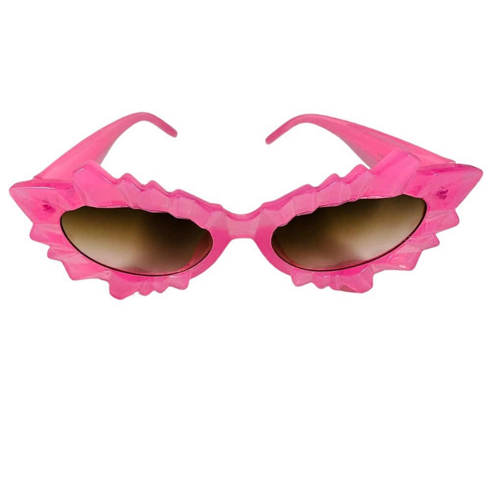 Hot Pink Ice Queen Jagged Cat Eye pop art Sunglasses